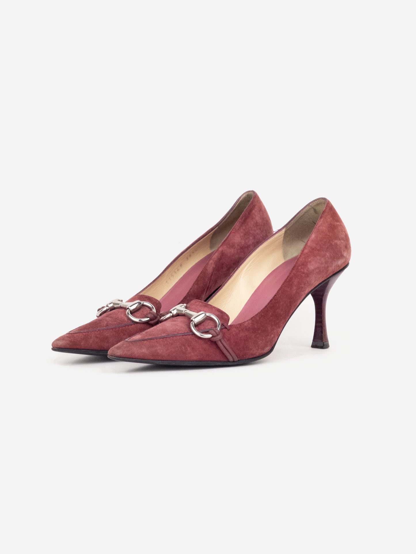 Gucci by Tom Ford 1990s Suede Pointed-Toe Horsebit Pump Heels