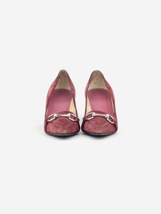 Gucci by Tom Ford 1990s Suede Pointed-Toe Horsebit Pump Heels – photo 5