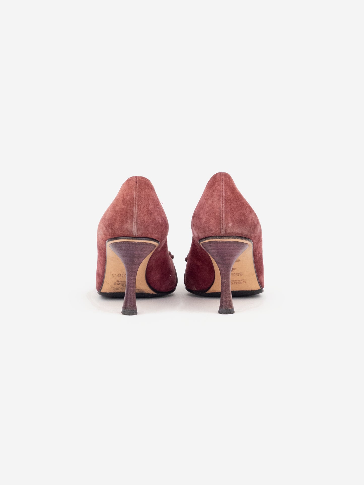 Gucci by Tom Ford 1990s Suede Pointed-Toe Horsebit Pump Heels