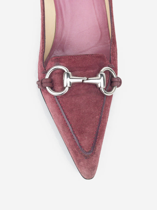 Gucci by Tom Ford 1990s Suede Pointed-Toe Horsebit Pump Heels – photo 7