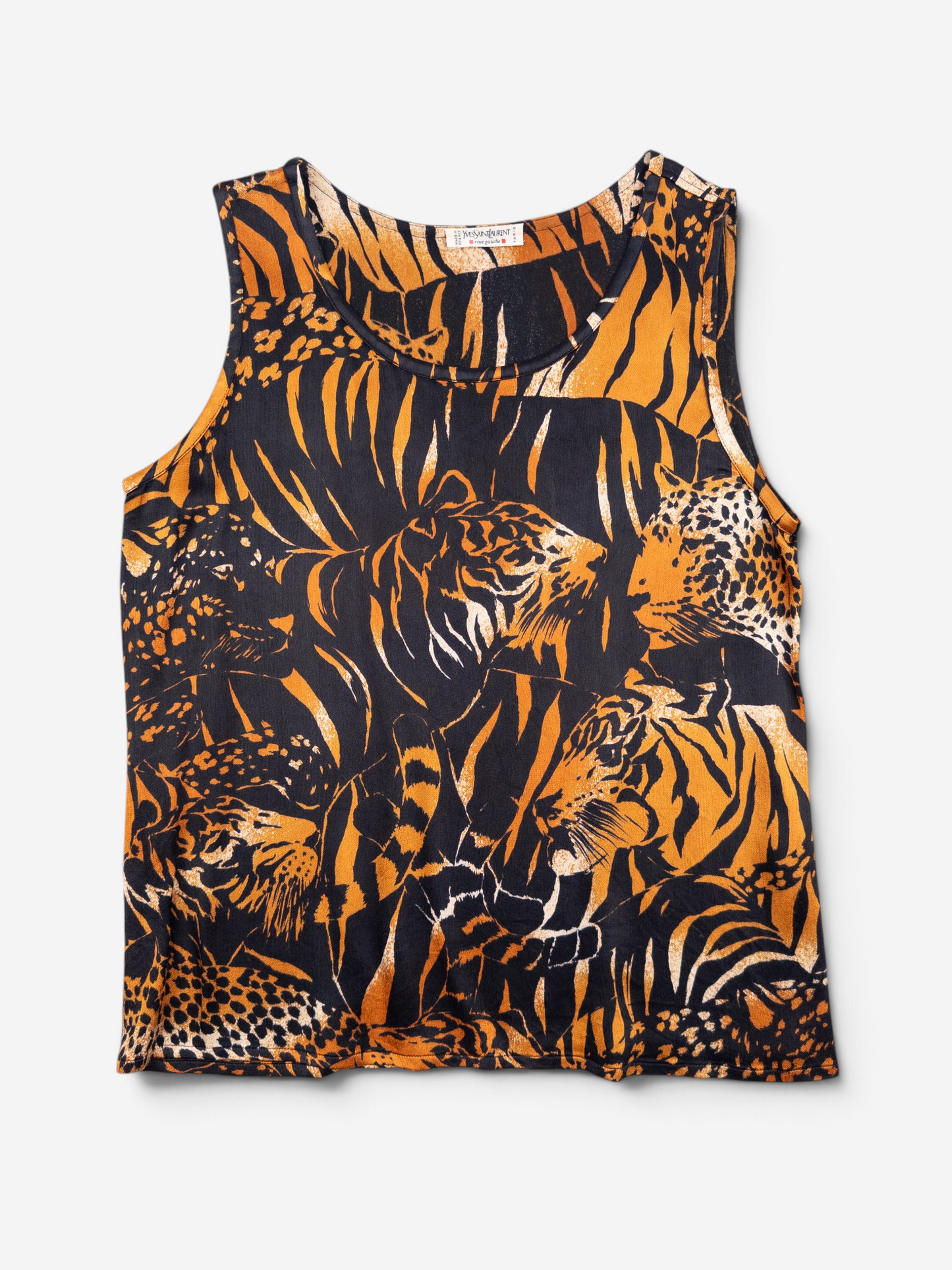 Yves Saint Laurent Rive Gauche by Tom Ford Tiger Print Tank Top – front view