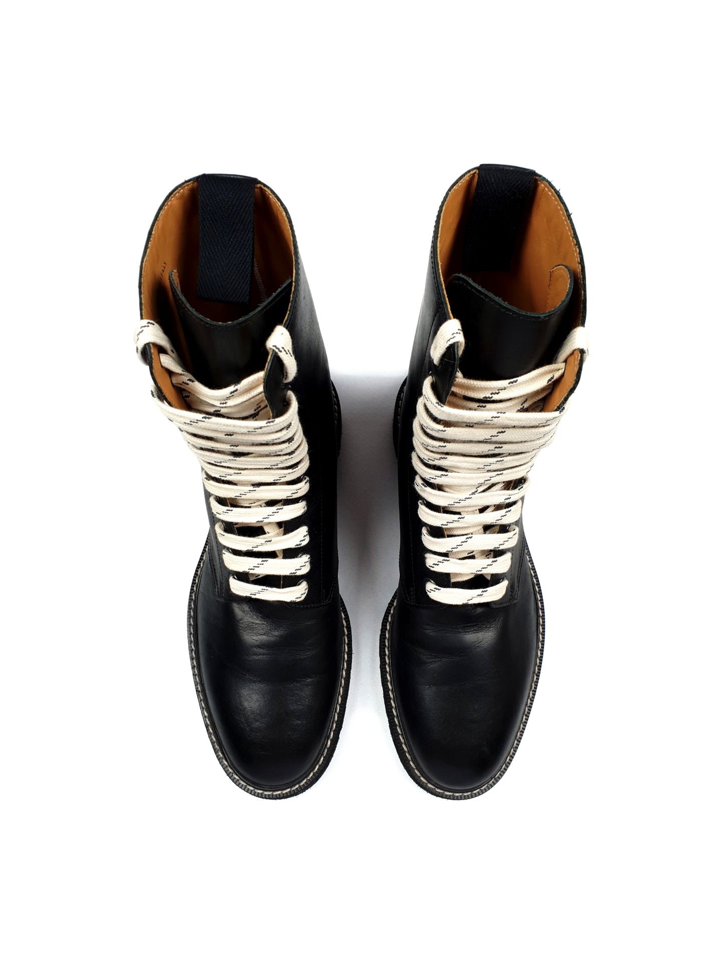 Maison Margiela AW17 Contrast-Lace Combat Boots
