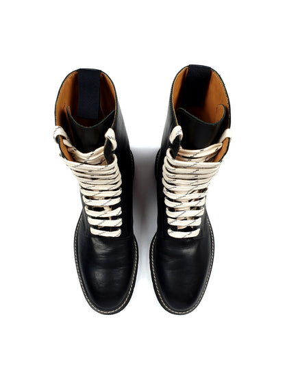 Maison Margiela AW17 Contrast-Lace Combat Boots