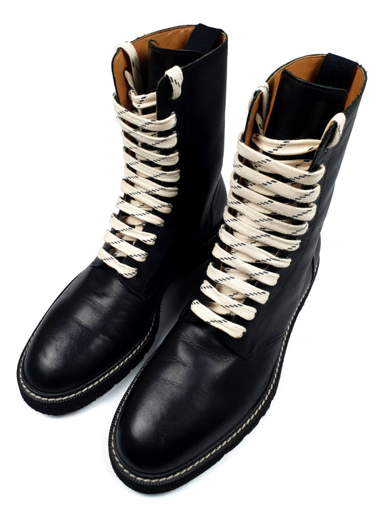 Maison Margiela AW17 Contrast-Lace Combat Boots