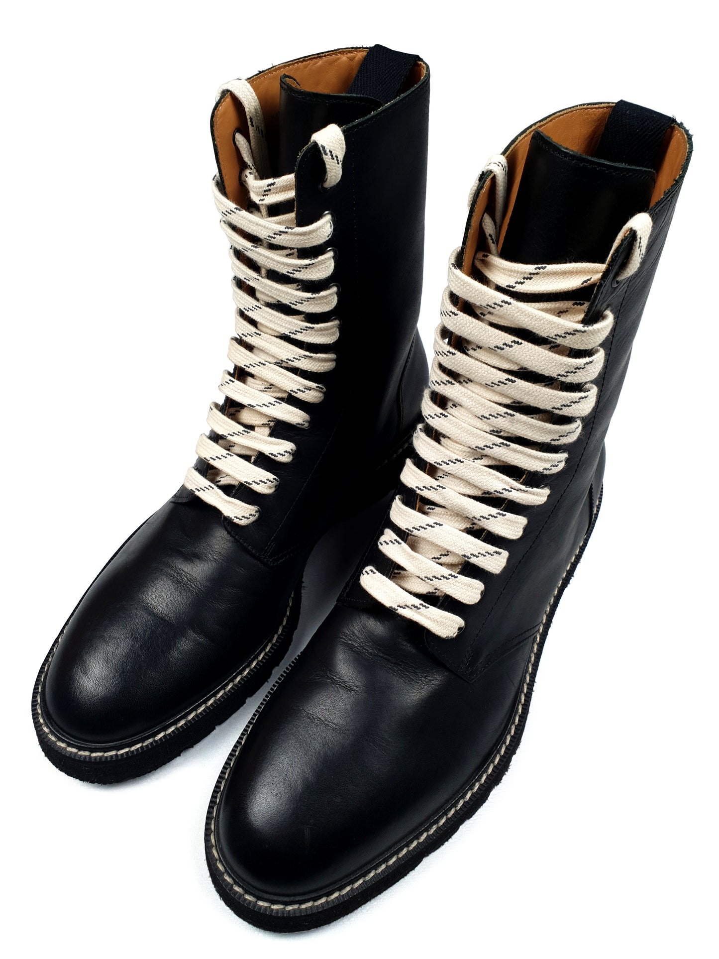 Maison Margiela AW17 Contrast-Lace Combat Boots