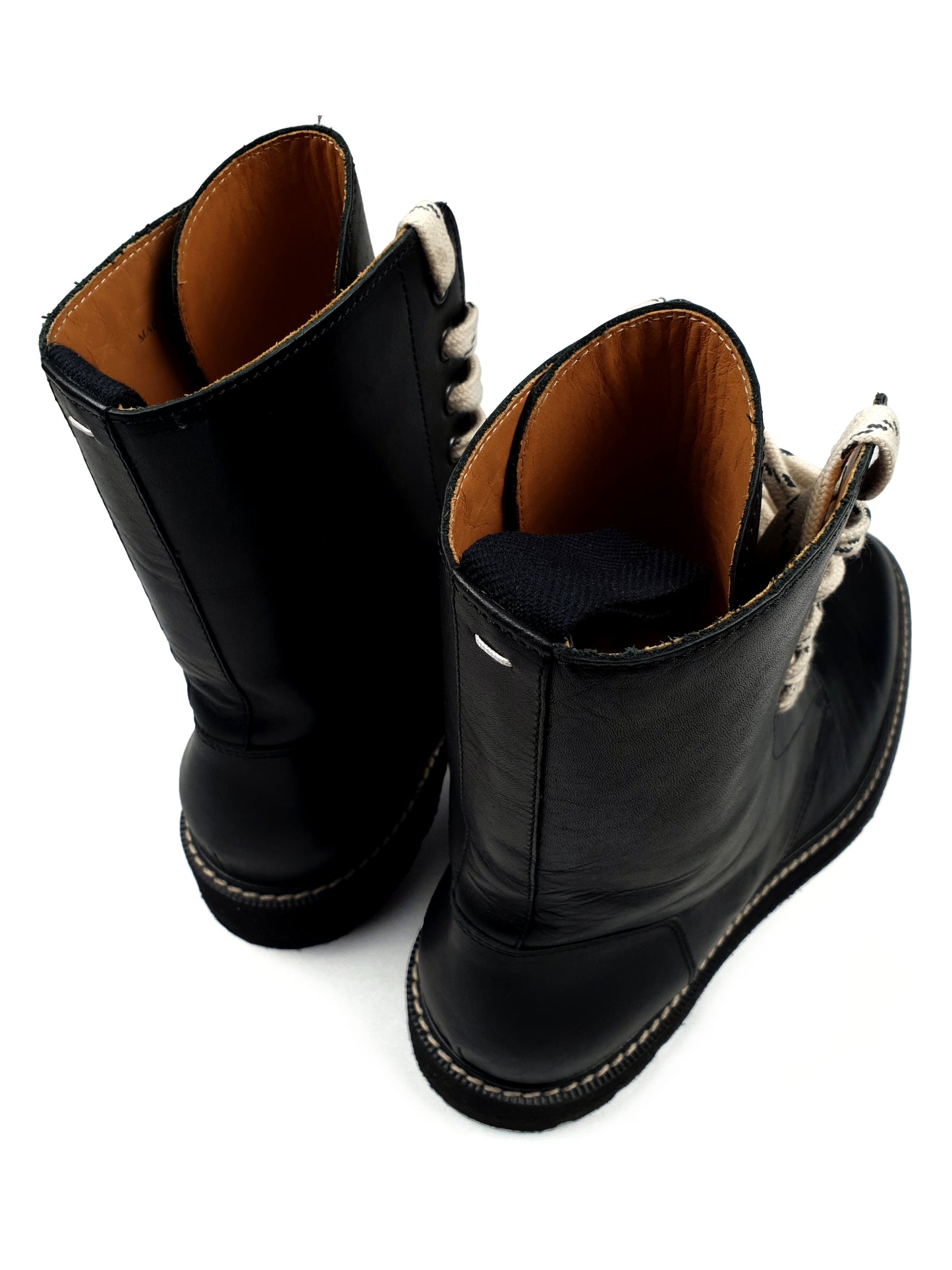 Maison Margiela AW17 Contrast-Lace Combat Boots