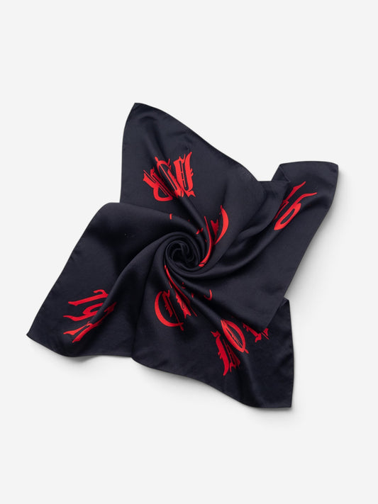 Dior by Galliano SS02 Chiffon Gothic Logo Neckerchief Scarf – twisted view