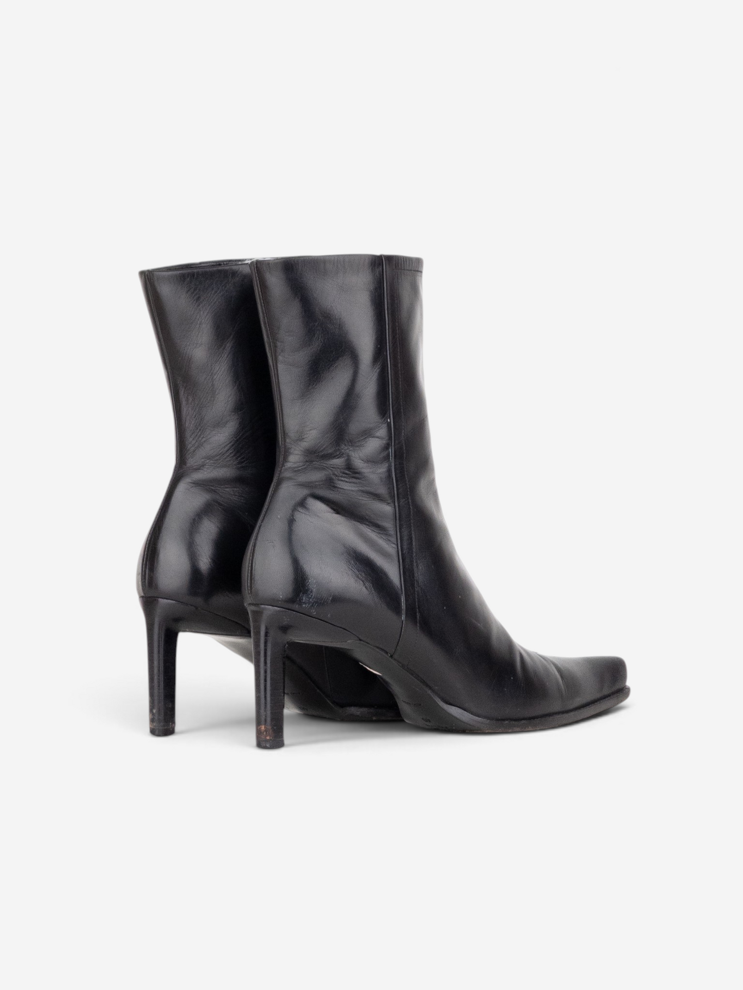 Prada 2000s Pointed-Toe Western Ankle Heel Boots – product view 2