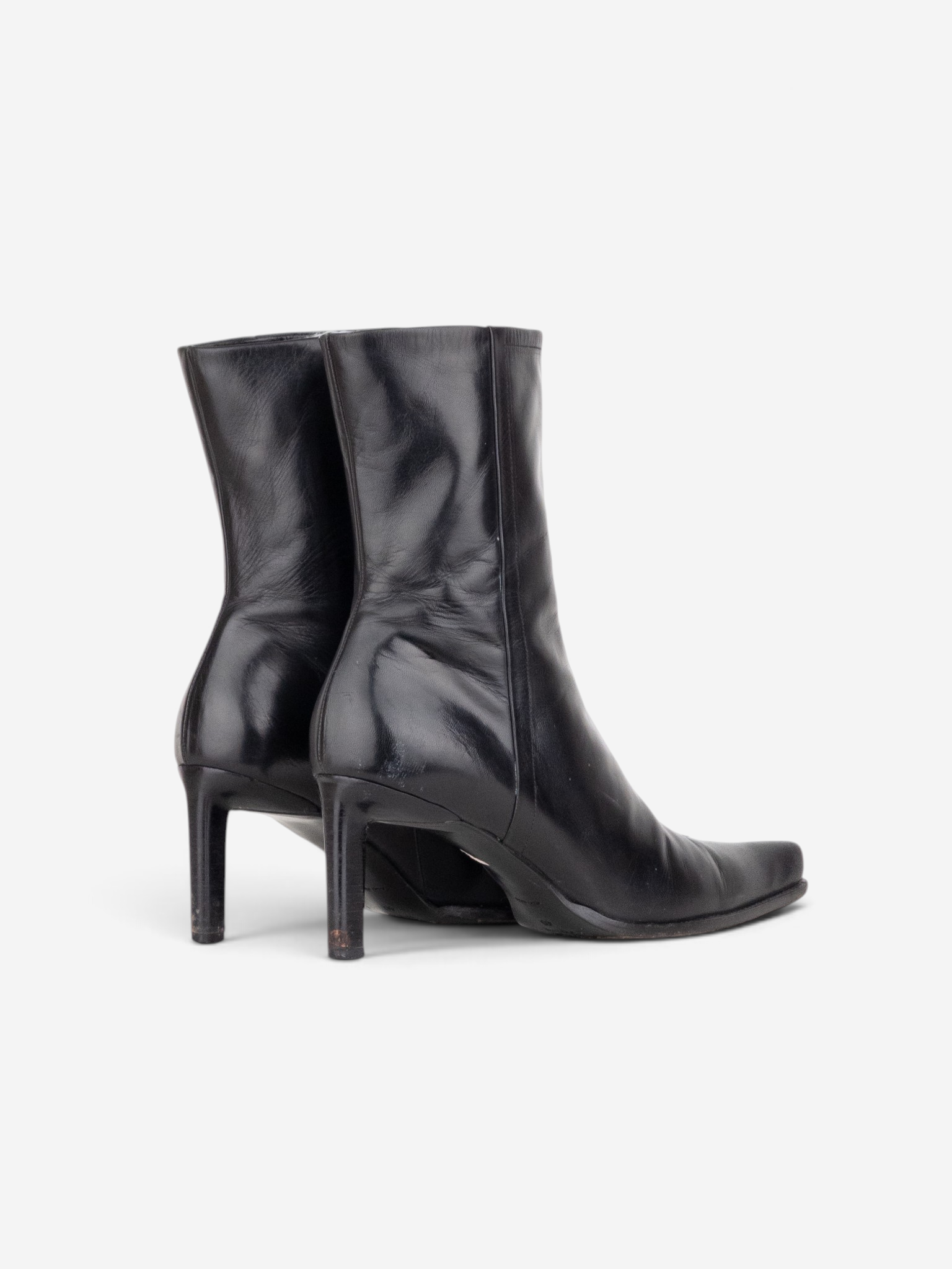 Prada 2000s Pointed-Toe Western Ankle Heel Boots – product view 2
