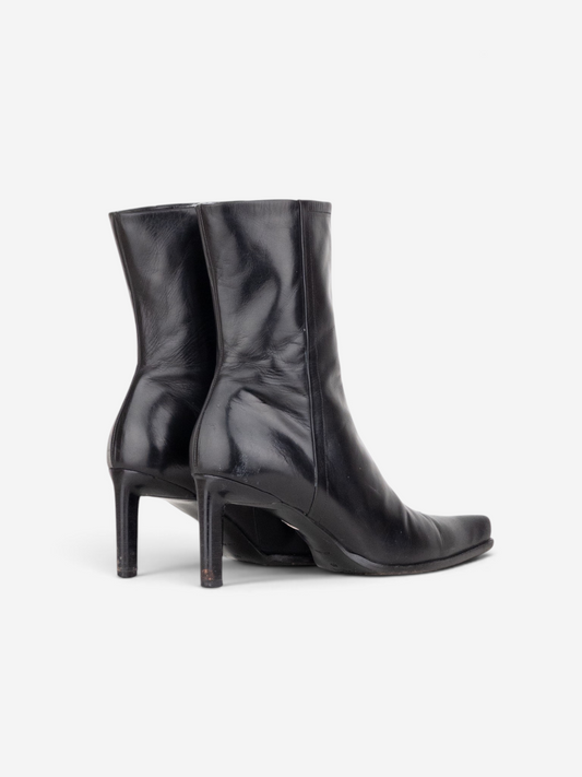 Prada 2000s Pointed-Toe Western Ankle Heel Boots – product view 2
