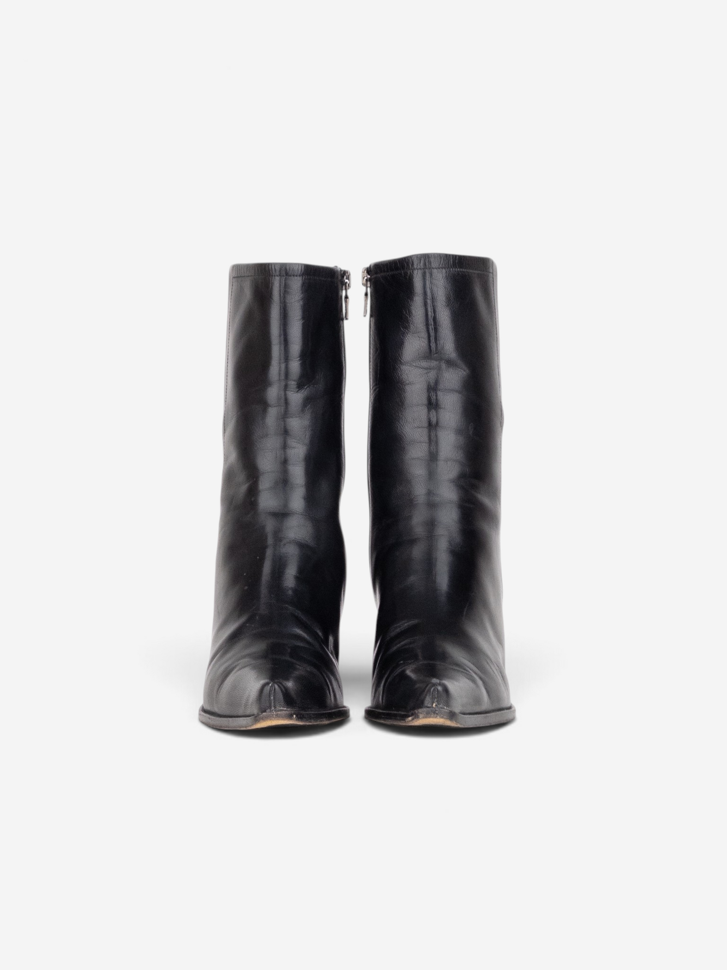 Prada 2000s Pointed-Toe Western Ankle Heel Boots – product view 3