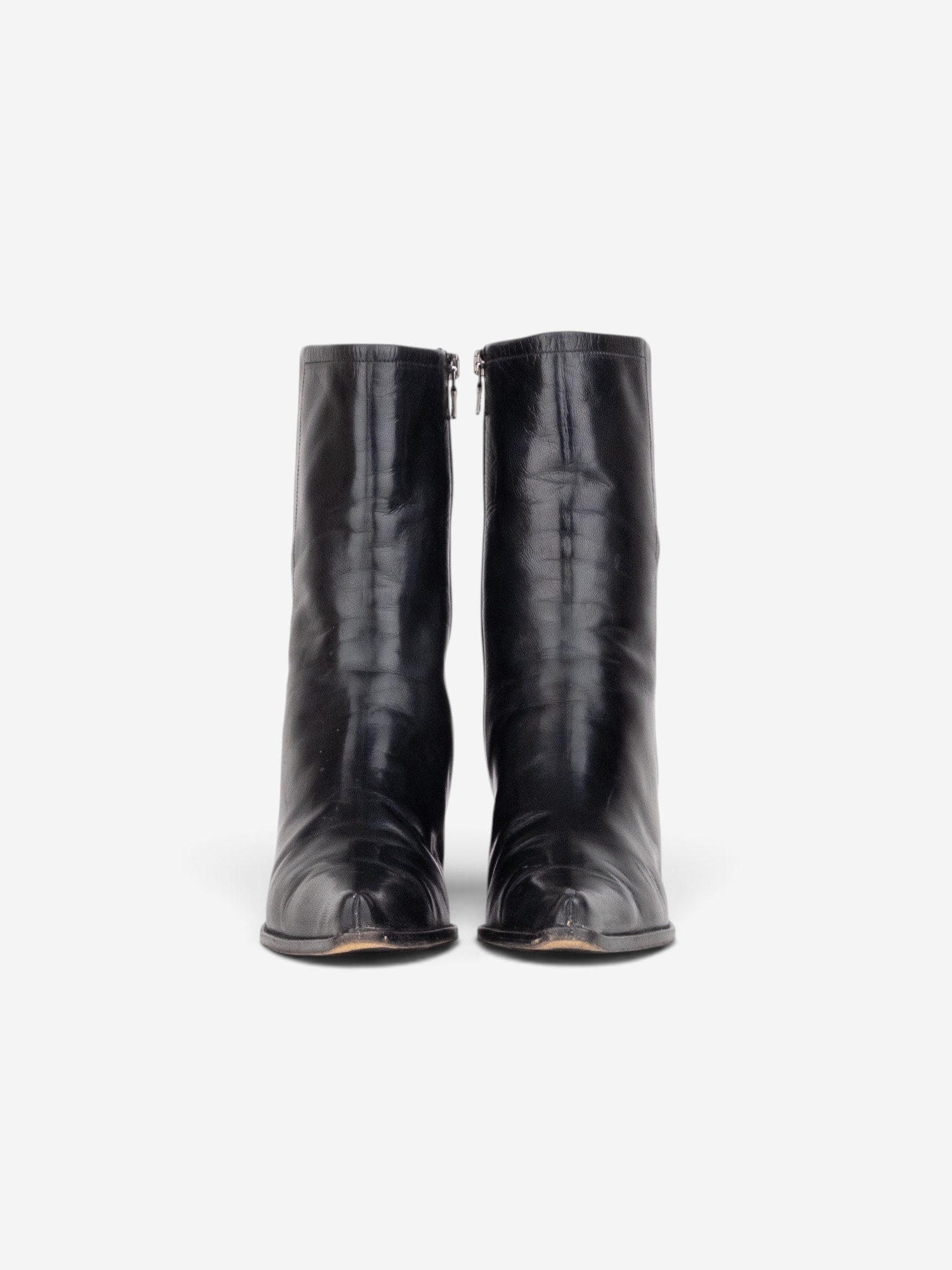 Prada 2000s Pointed-Toe Western Ankle Heel Boots – product view 3