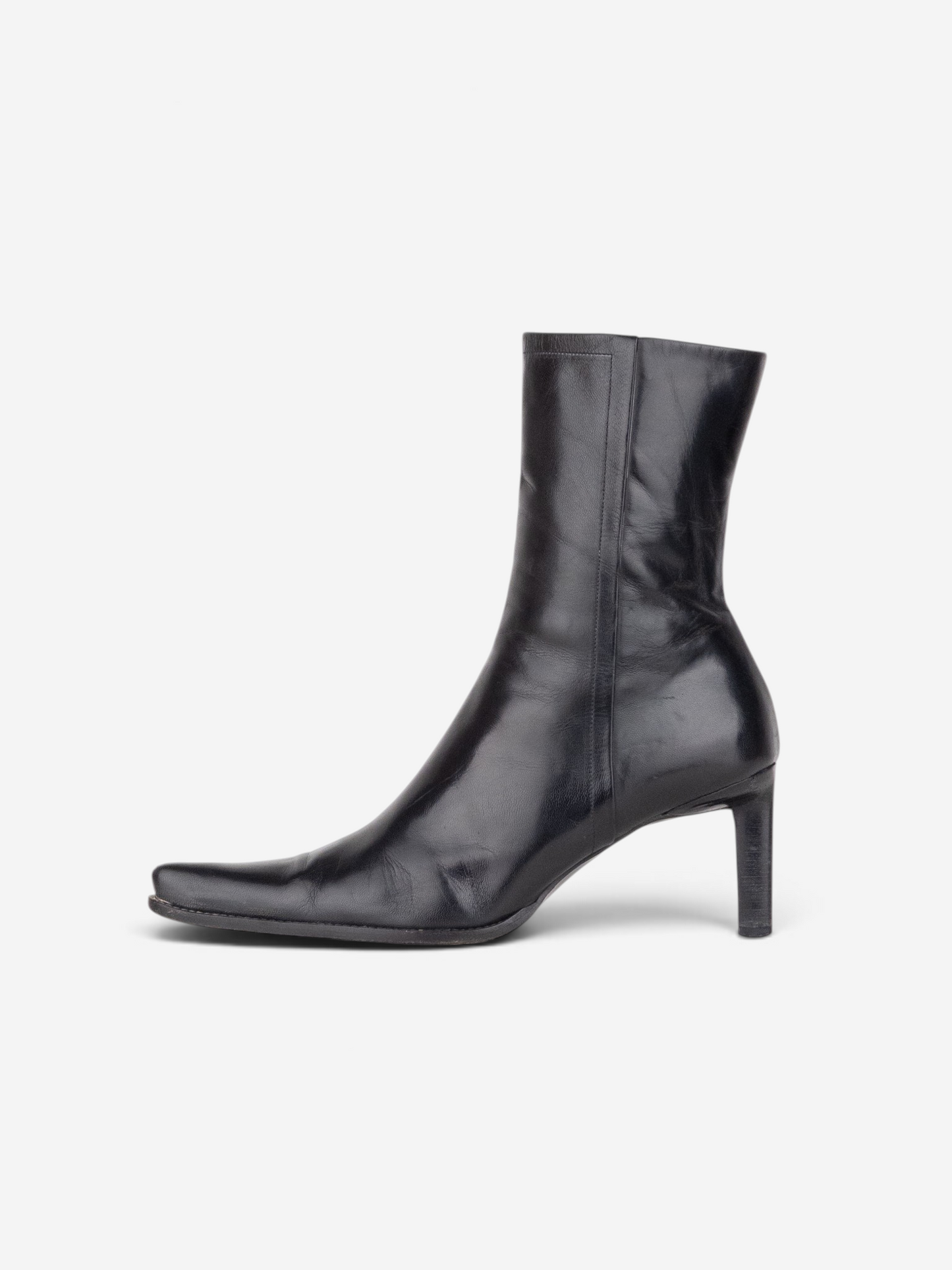 Prada 2000s Pointed-Toe Western Ankle Heel Boots – product view 5