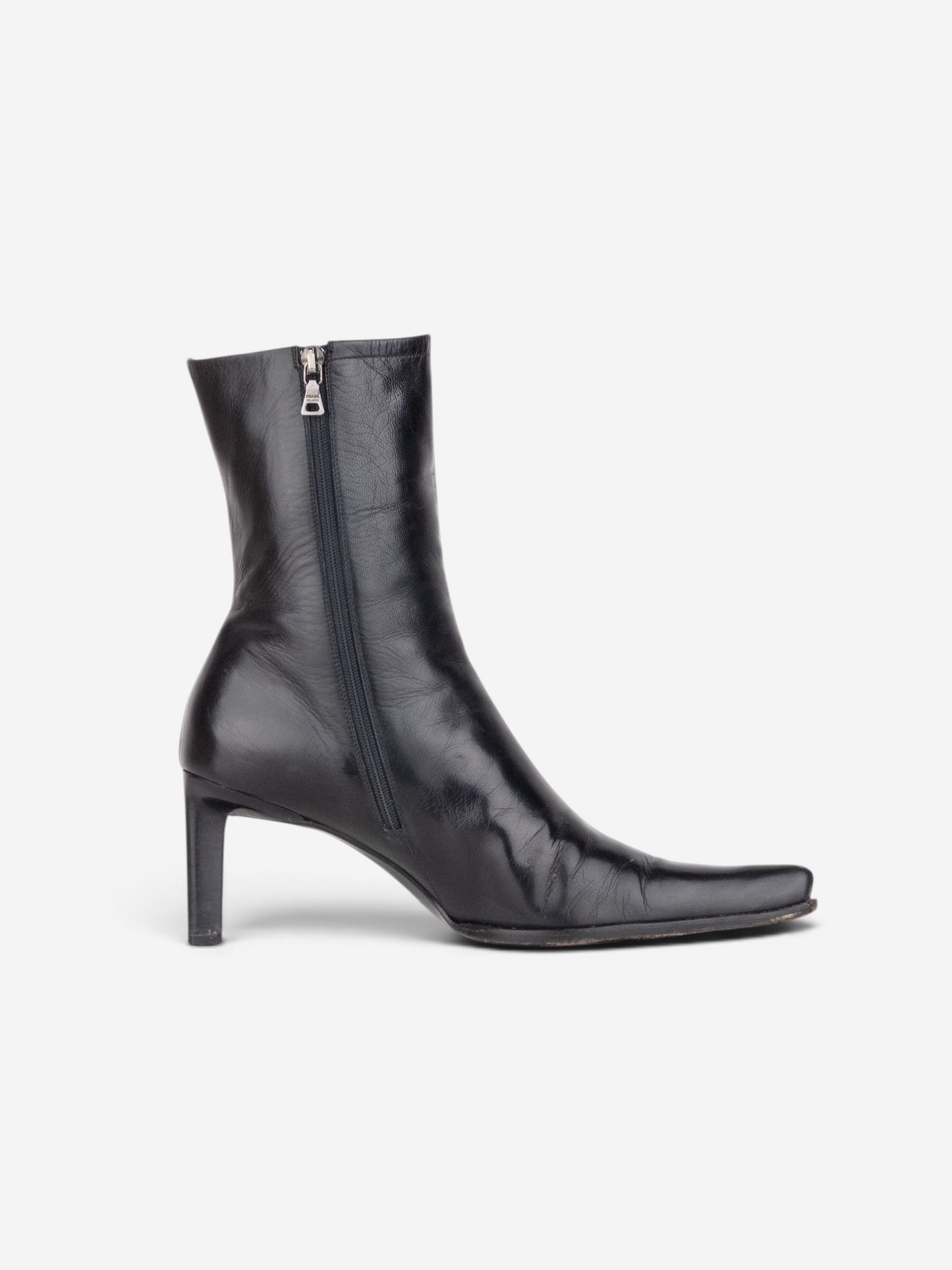 Prada 2000s Pointed-Toe Western Ankle Heel Boots – product view 6