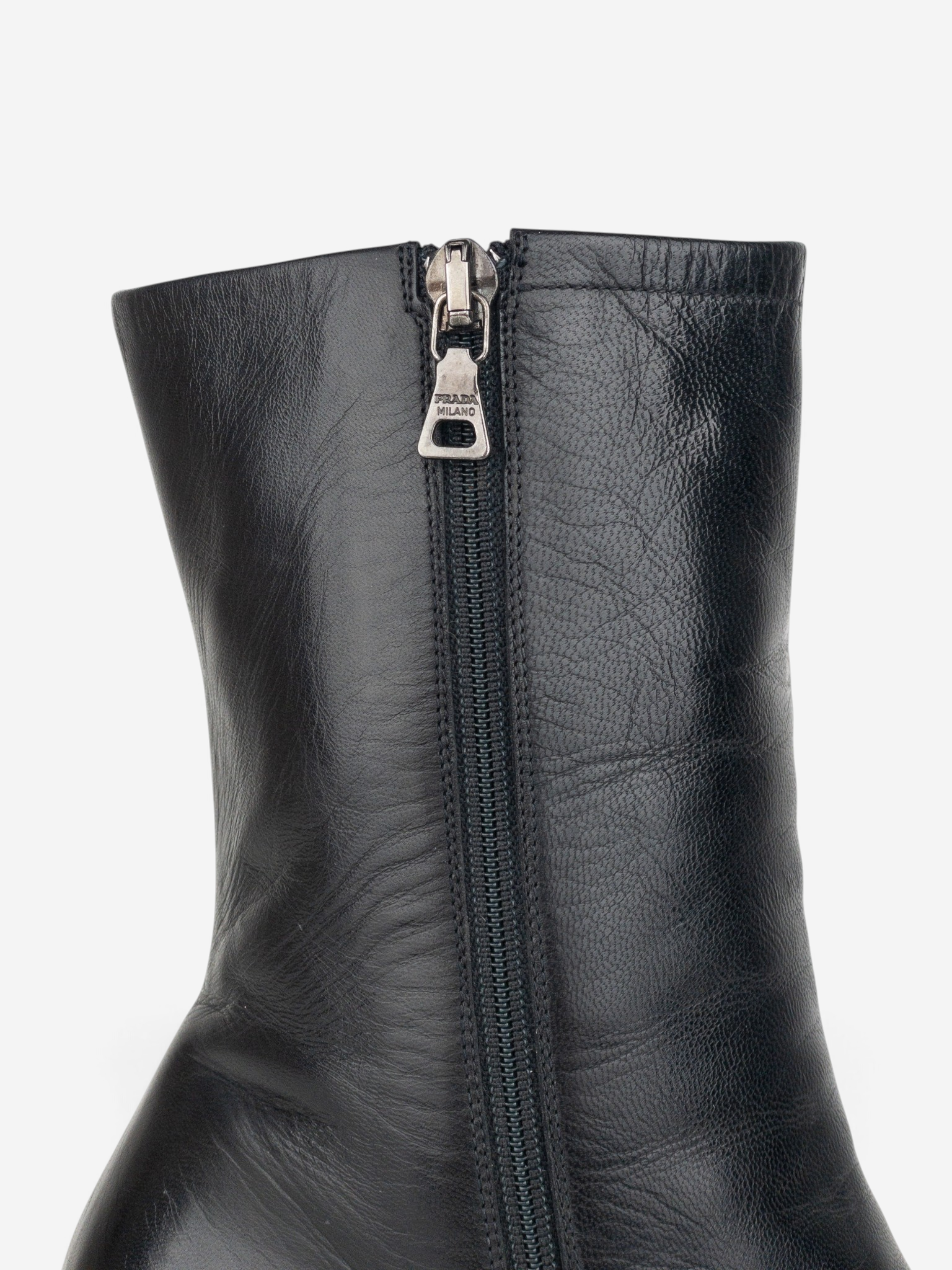 Prada 2000s Pointed-Toe Western Ankle Heel Boots – product view 8