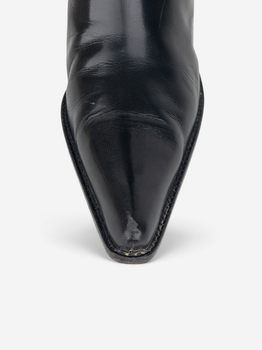 Prada 2000s Pointed-Toe Western Ankle Heel Boots – product view 9