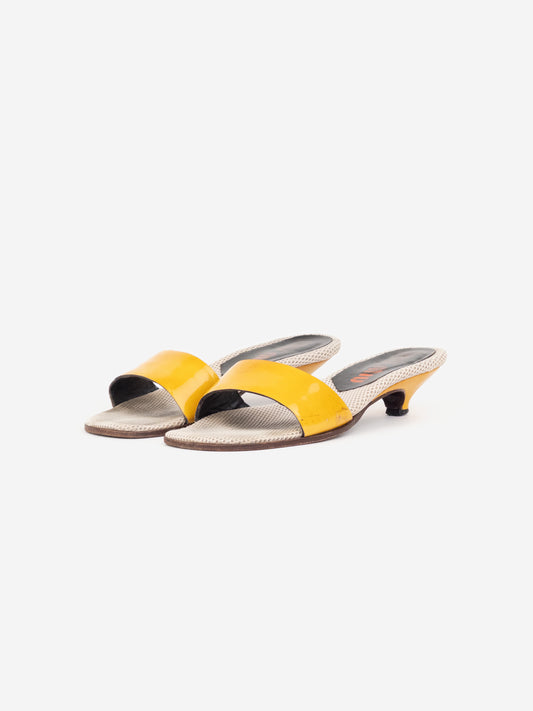 Miu Miu SS99 Neon Sports Sandal Kitten Heel Mules