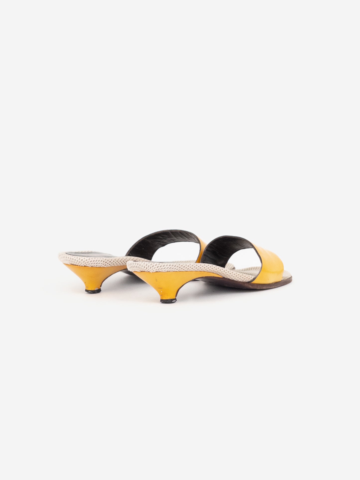 Miu Miu SS99 Neon Sports Sandal Kitten Heel Mules