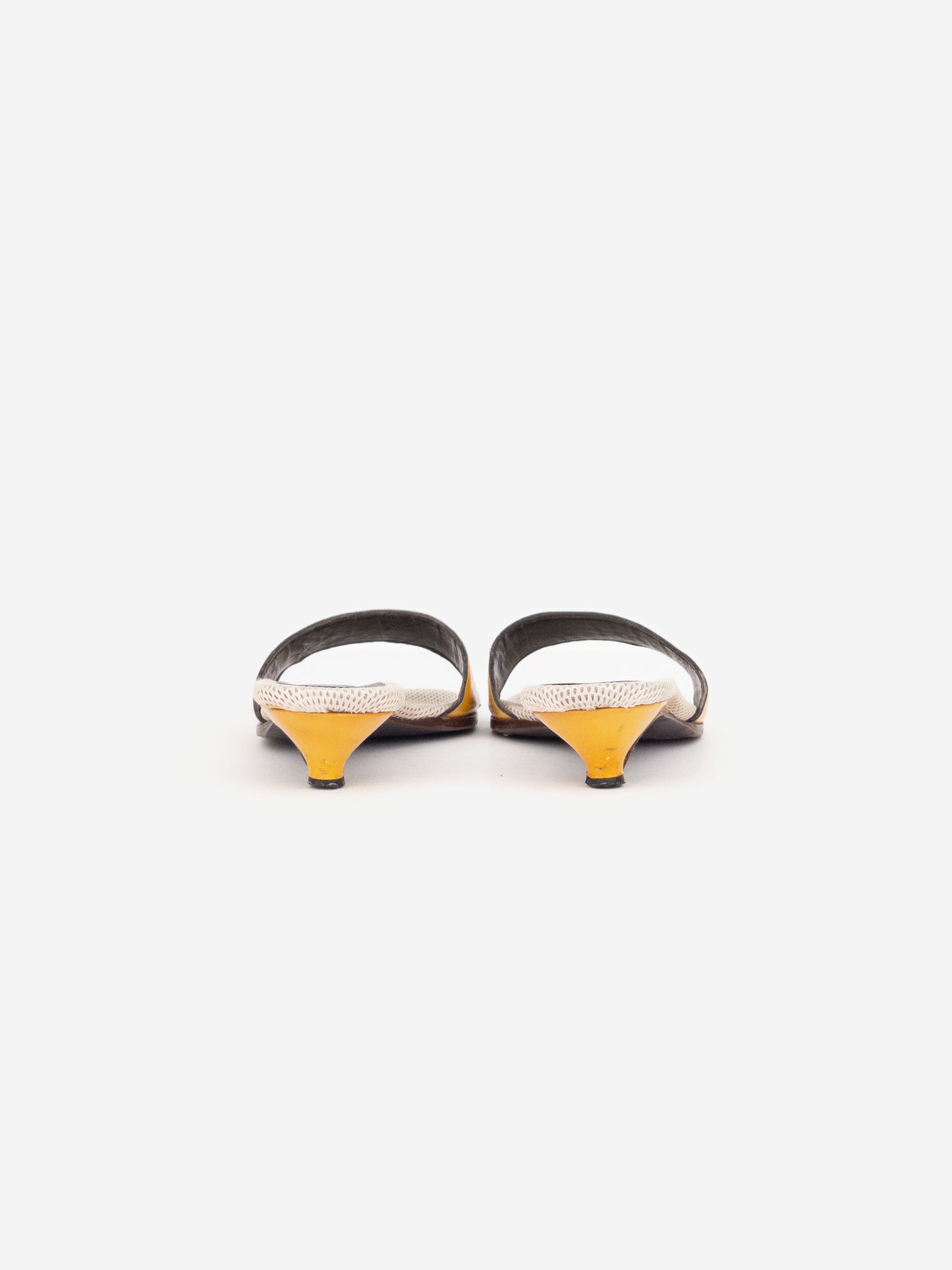 Miu Miu SS99 Neon Sports Sandal Kitten Heel Mules