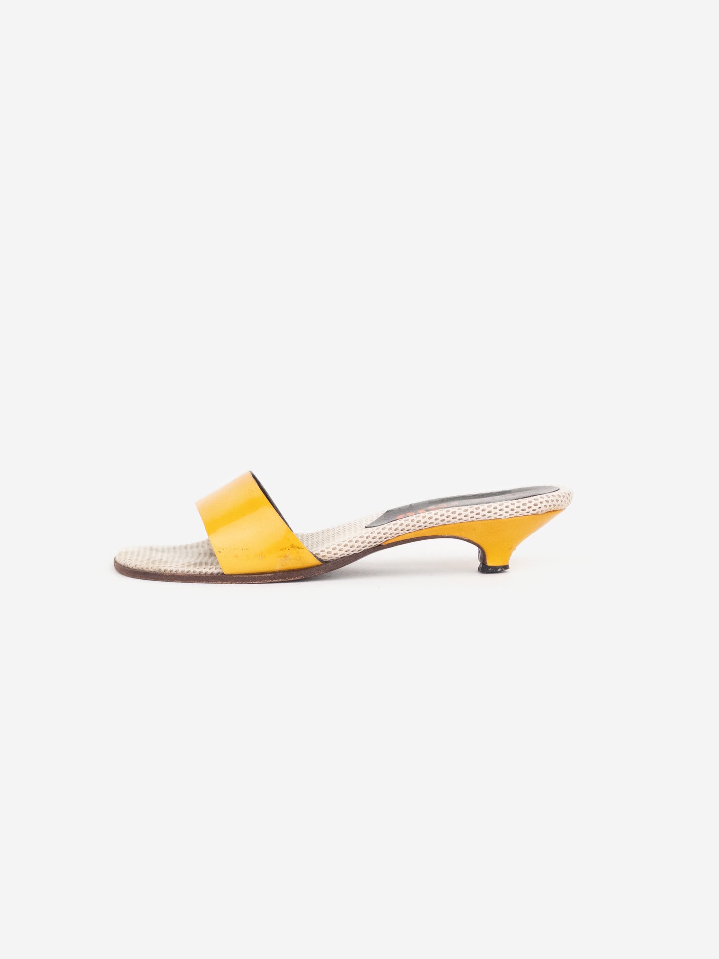 Miu Miu SS99 Neon Sports Sandal Kitten Heel Mules