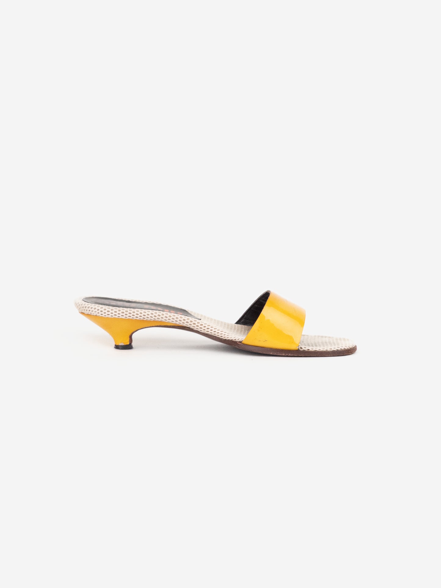 Miu Miu SS99 Neon Sports Sandal Kitten Heel Mules
