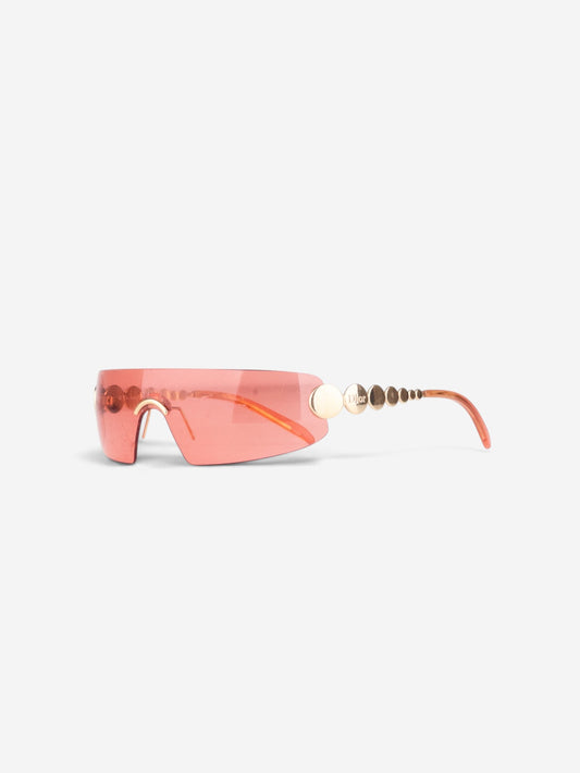 Dior by Galliano SS04 ‘Millenium’ Ruthenium Wrap Mask Shield Sunglasses – front view