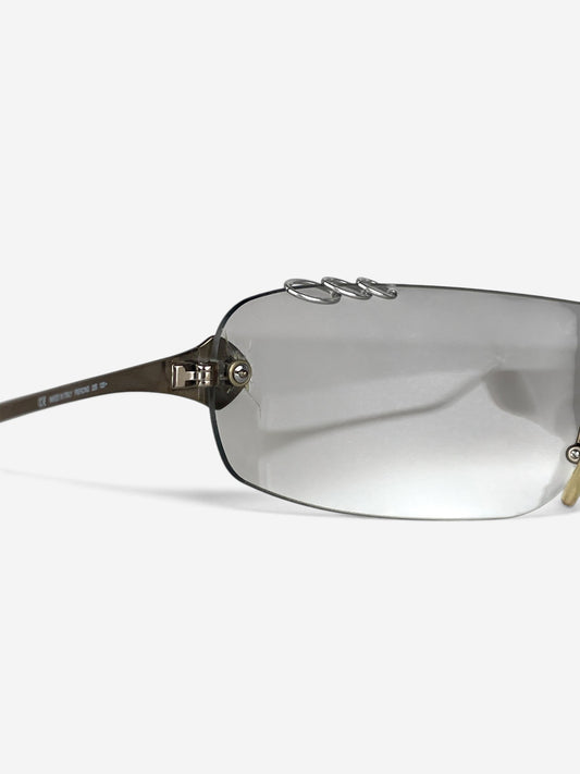 Dior by Galliano SS00 'Piercing' Wrap Mask Shield Sunglasses – piercing detail