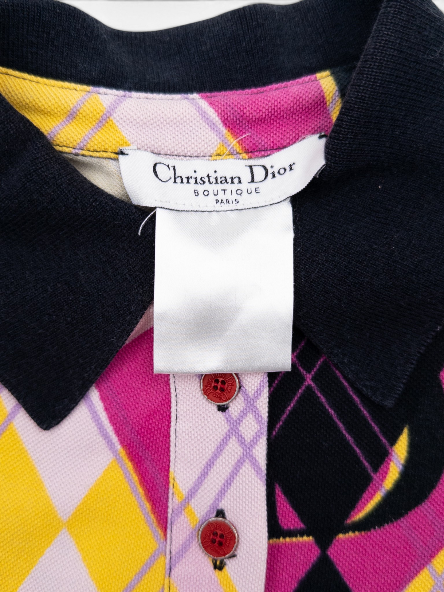 Dior by Galliano AW04 Belted Sleeveless Argyle Logo Golf Polo Mini Dress