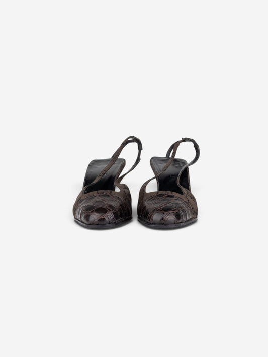 Gucci by Tom Ford SS98 Square Toe Crystal Slingback Pump Heels – view 2