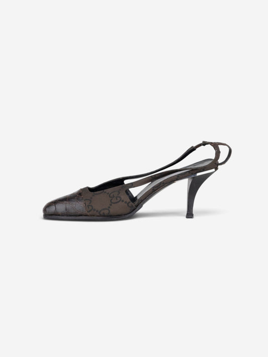 Gucci by Tom Ford SS98 Square Toe Crystal Slingback Pump Heels – view 5