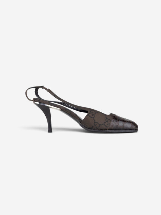 Gucci by Tom Ford SS98 Square Toe Crystal Slingback Pump Heels – view 6