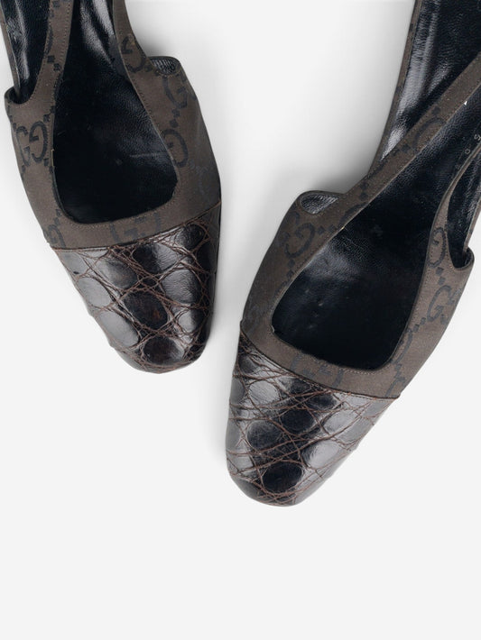 Gucci by Tom Ford SS98 Square Toe Crystal Slingback Pump Heels – view 7