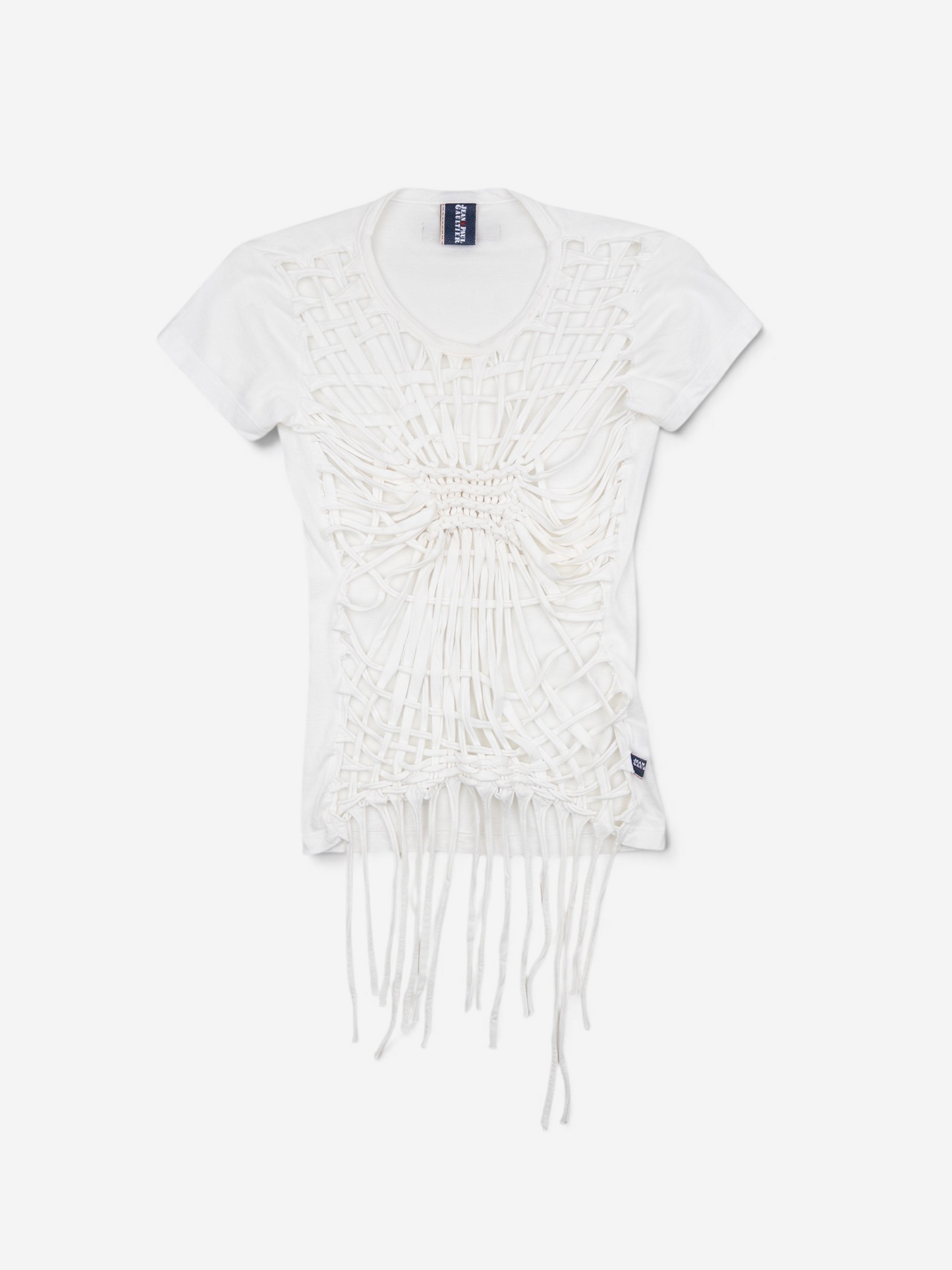 Jean Paul Gaultier 1990s Spiderweb Bondage Macramé T-Shirt – front view