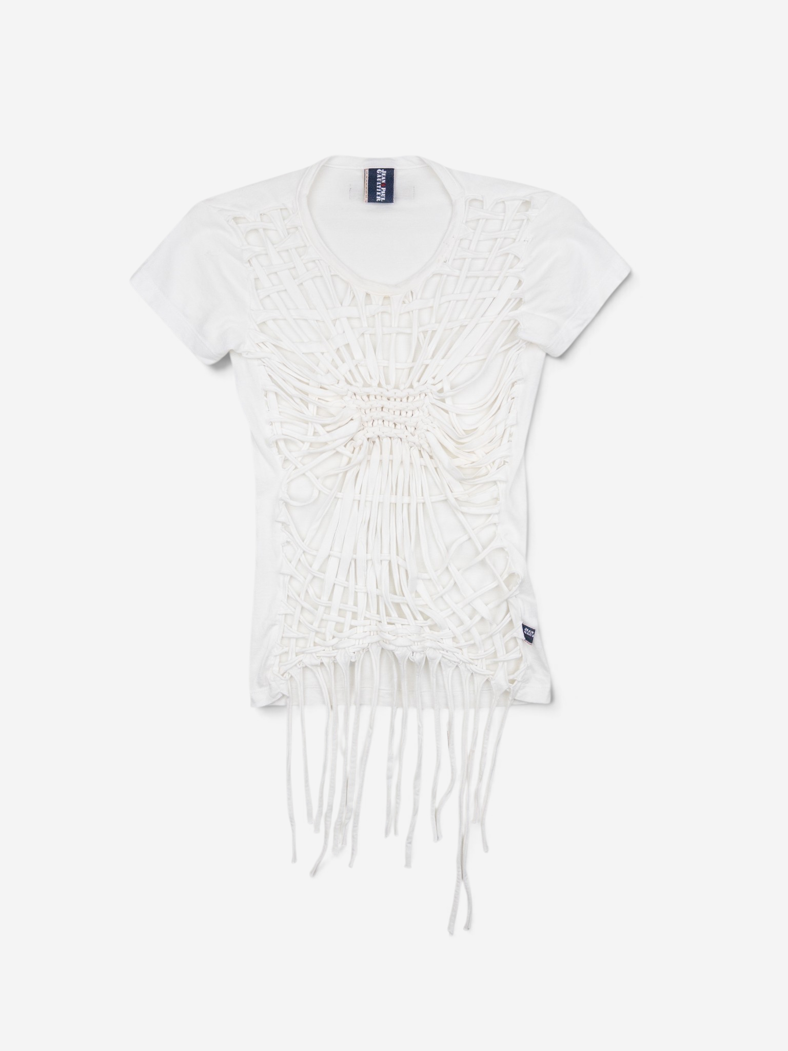Jean Paul Gaultier 1990s Spiderweb Bondage Macramé T-Shirt – front view