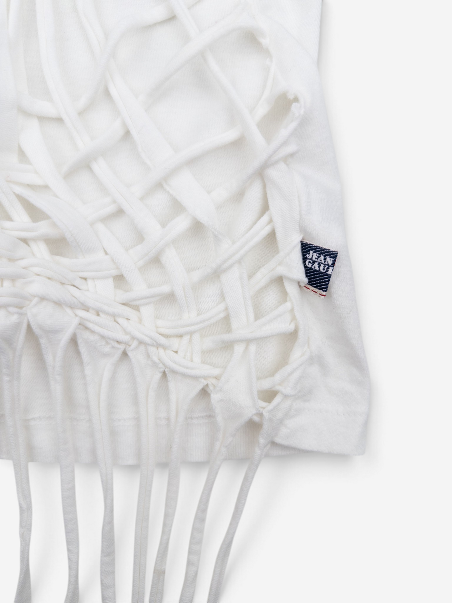 Jean Paul Gaultier 1990s Spiderweb Bondage Macramé T-Shirt – macrame knot detail