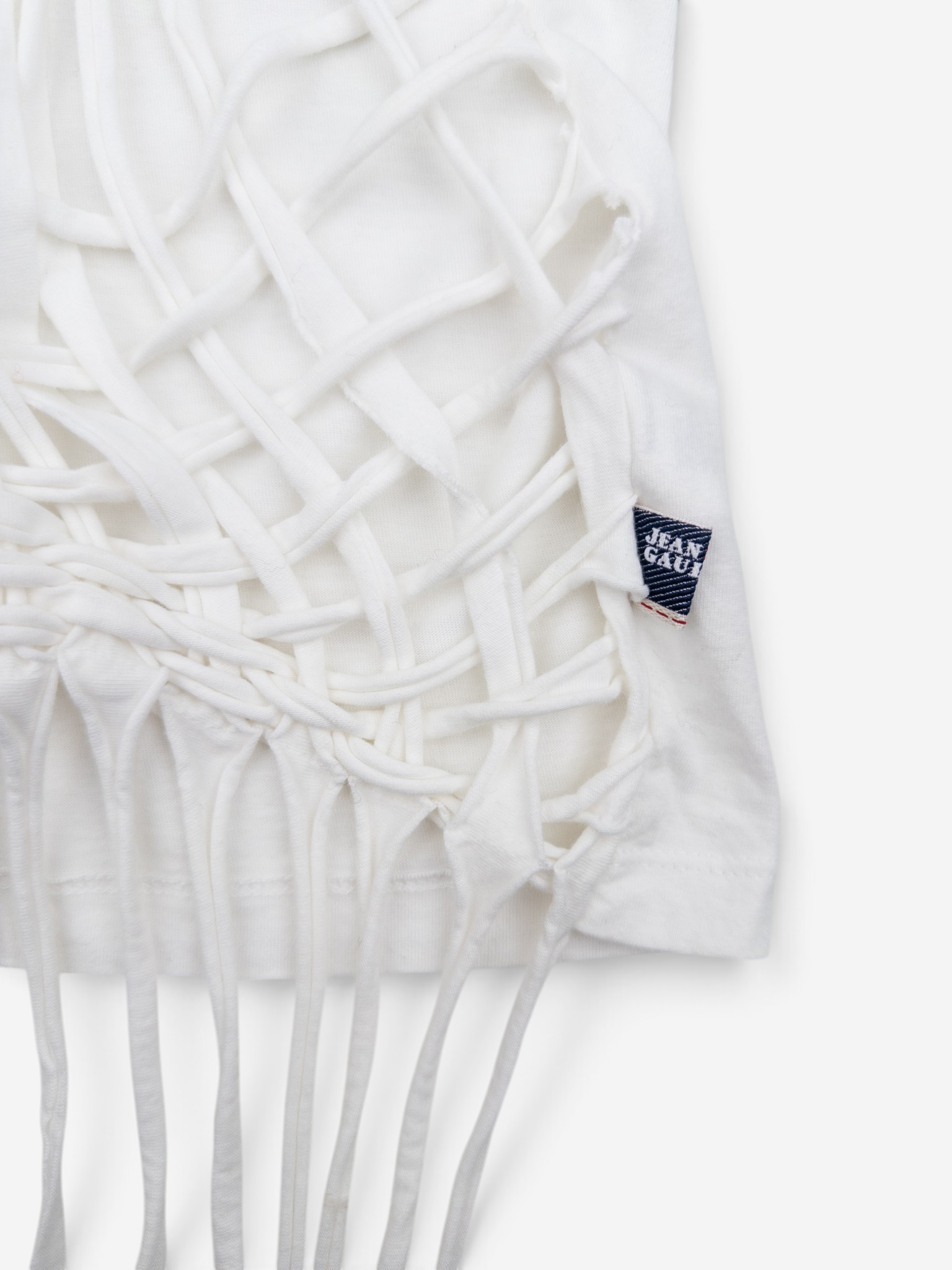 Jean Paul Gaultier 1990s Spiderweb Bondage Macramé T-Shirt – macrame knot detail