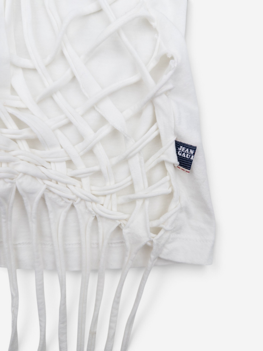 Jean Paul Gaultier 1990s Spiderweb Bondage Macramé T-Shirt – macrame knot detail