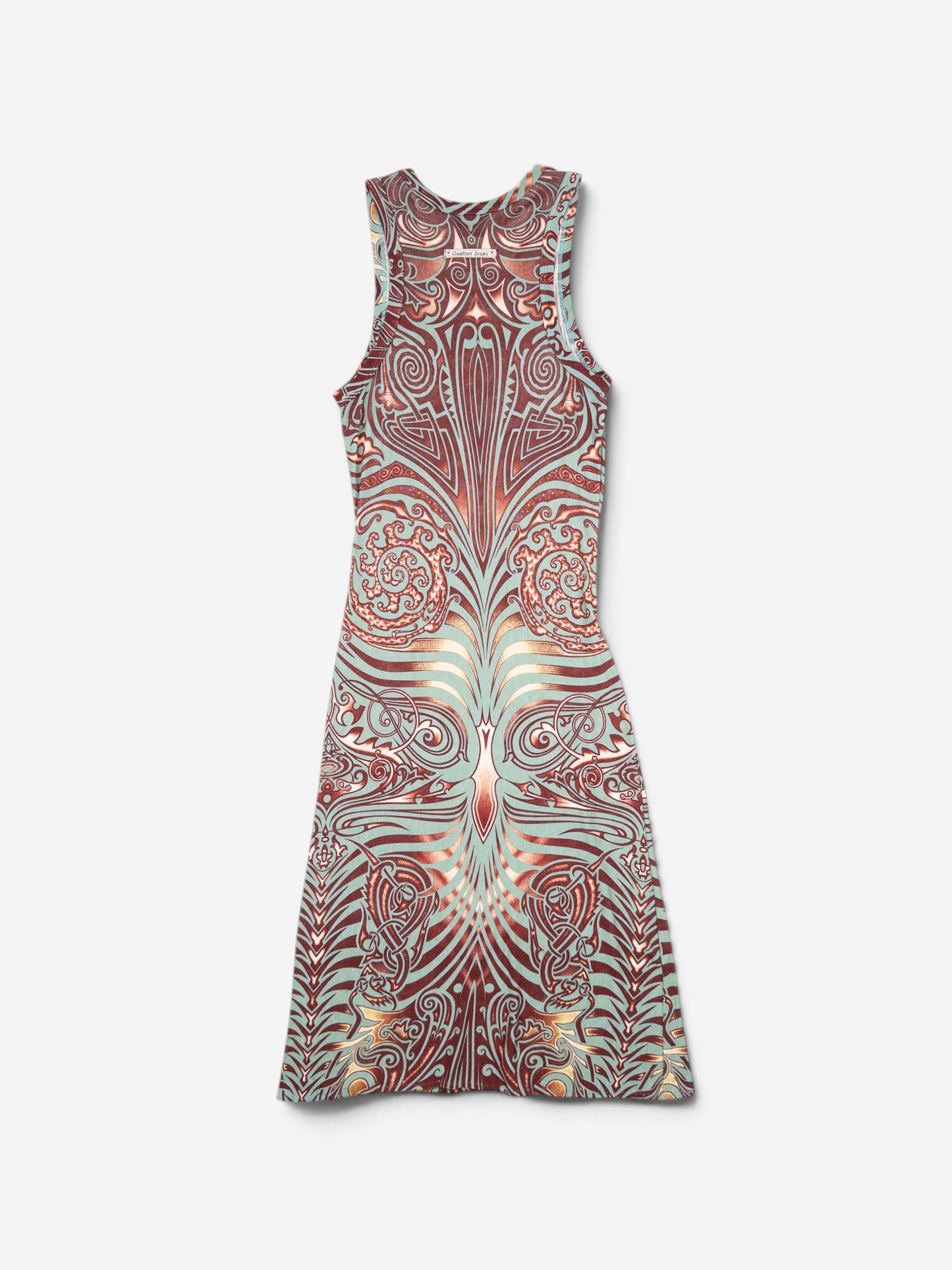 Jean Paul Gaultier SS96 Cyberbaba Maori Tribal-Tattoo Maxi Dress – back view