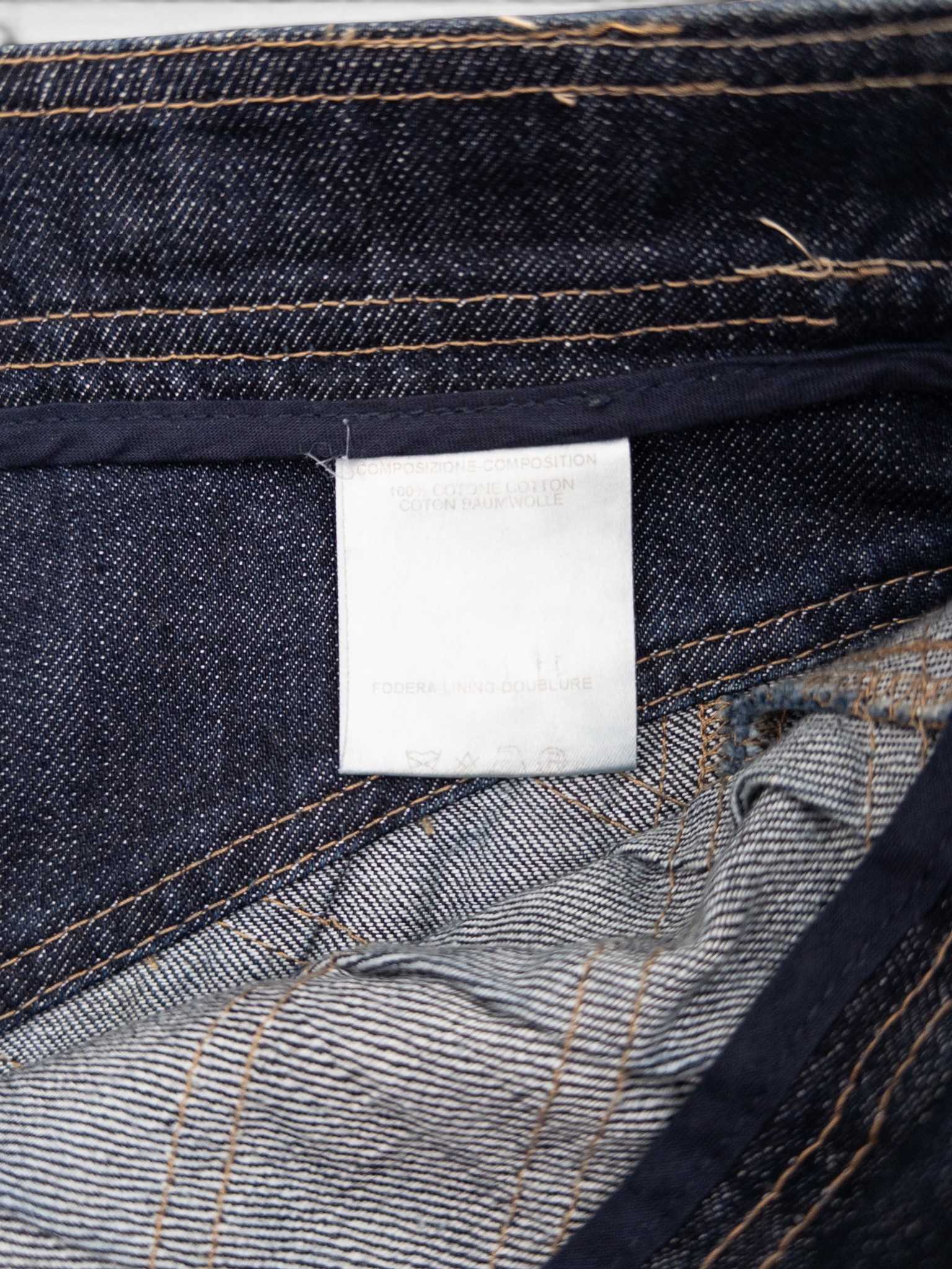 Gucci by Tom Ford SS04 Pleated Denim Midi-Skirt – care label