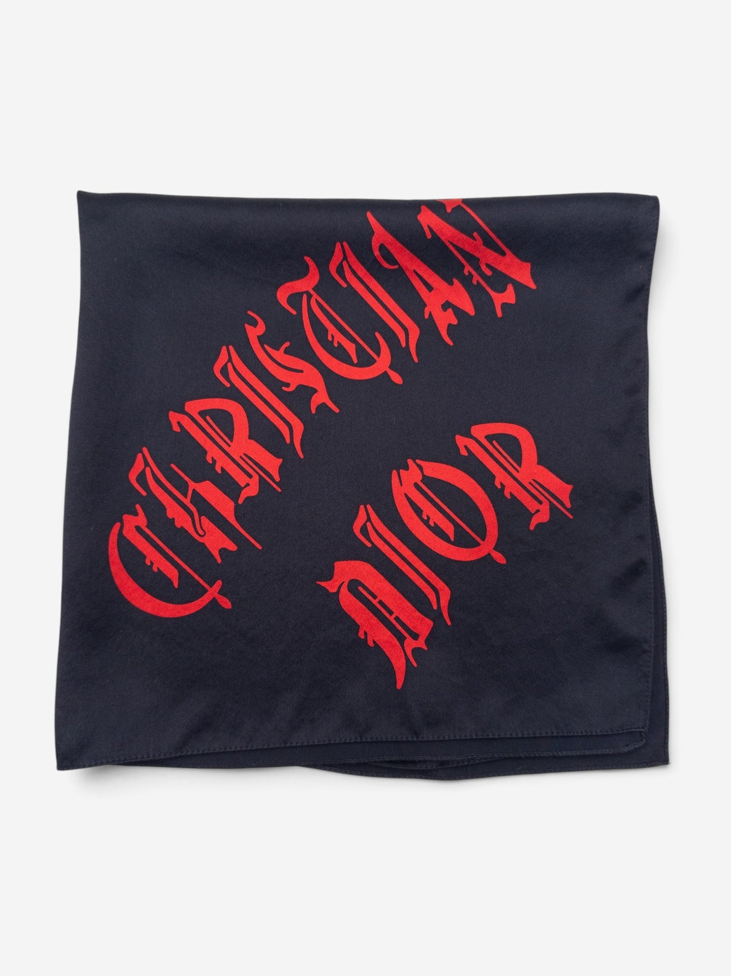 Dior by Galliano SS02 Chiffon Gothic Logo Neckerchief Scarf – folded view