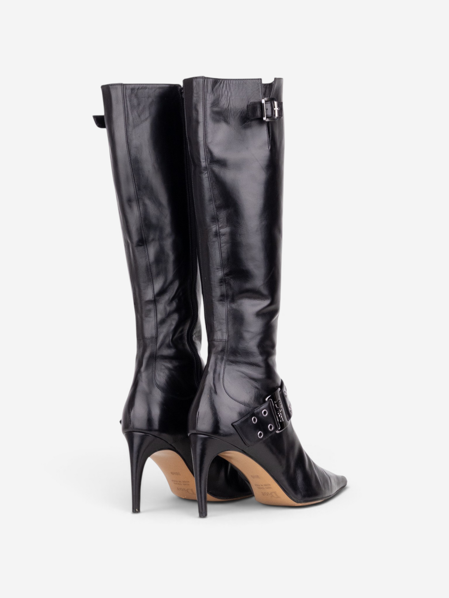 Dior by Galliano SS02 Street Chic Buckle Knee-High Heel Boots