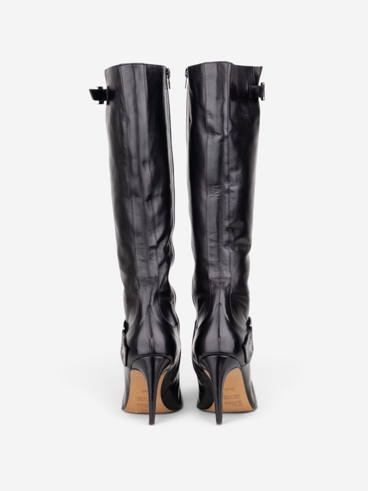 Dior by Galliano SS02 Street Chic Buckle Knee-High Heel Boots