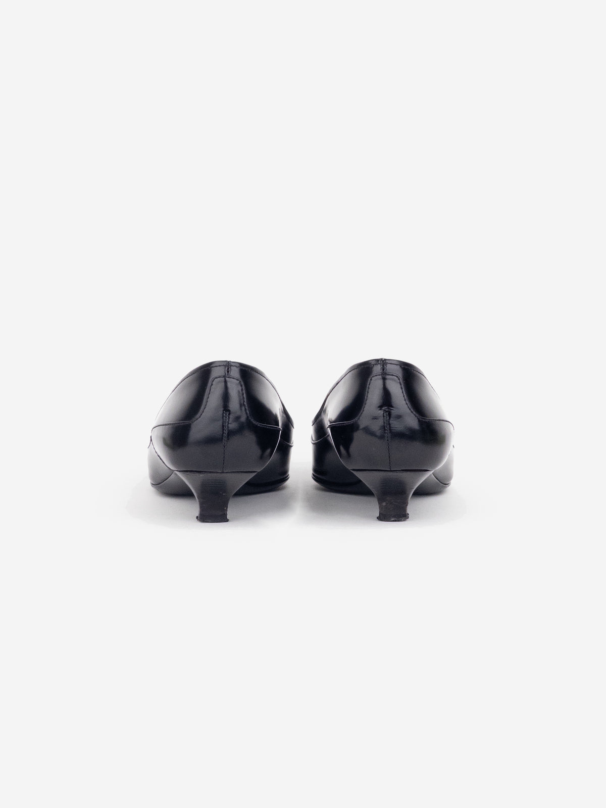 Prada 2000s Large Buckle Pump Kitten Heels