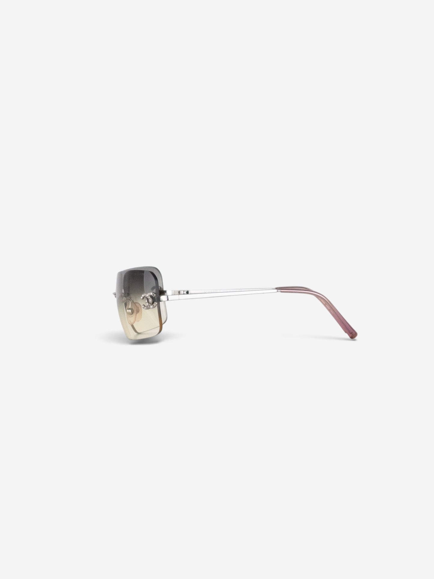 Chanel 2000s Rimless '4017 D' CC Rhinestone Sunglasses – side view