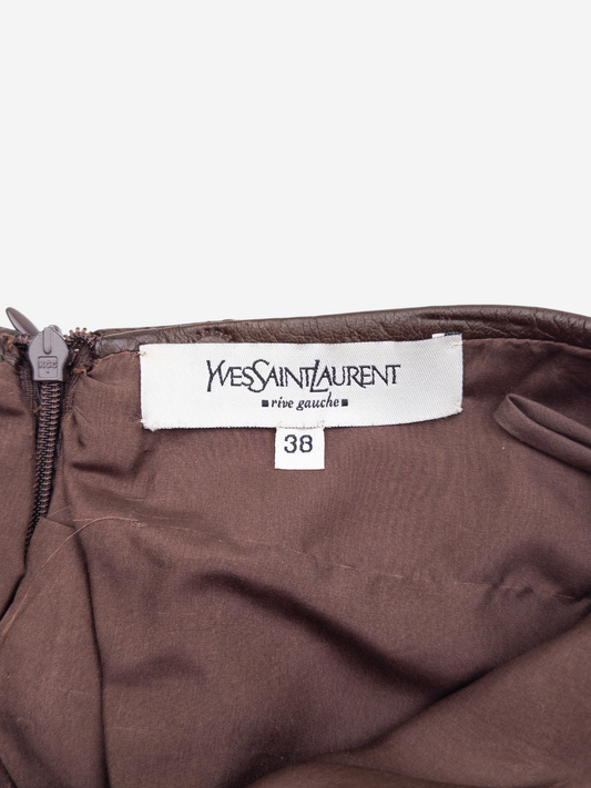 Yves Saint Laurent Rive Gauche by Tom Ford SS03 'Anatomic' Leather Ruffle Mermaid Skirt – brand and size label