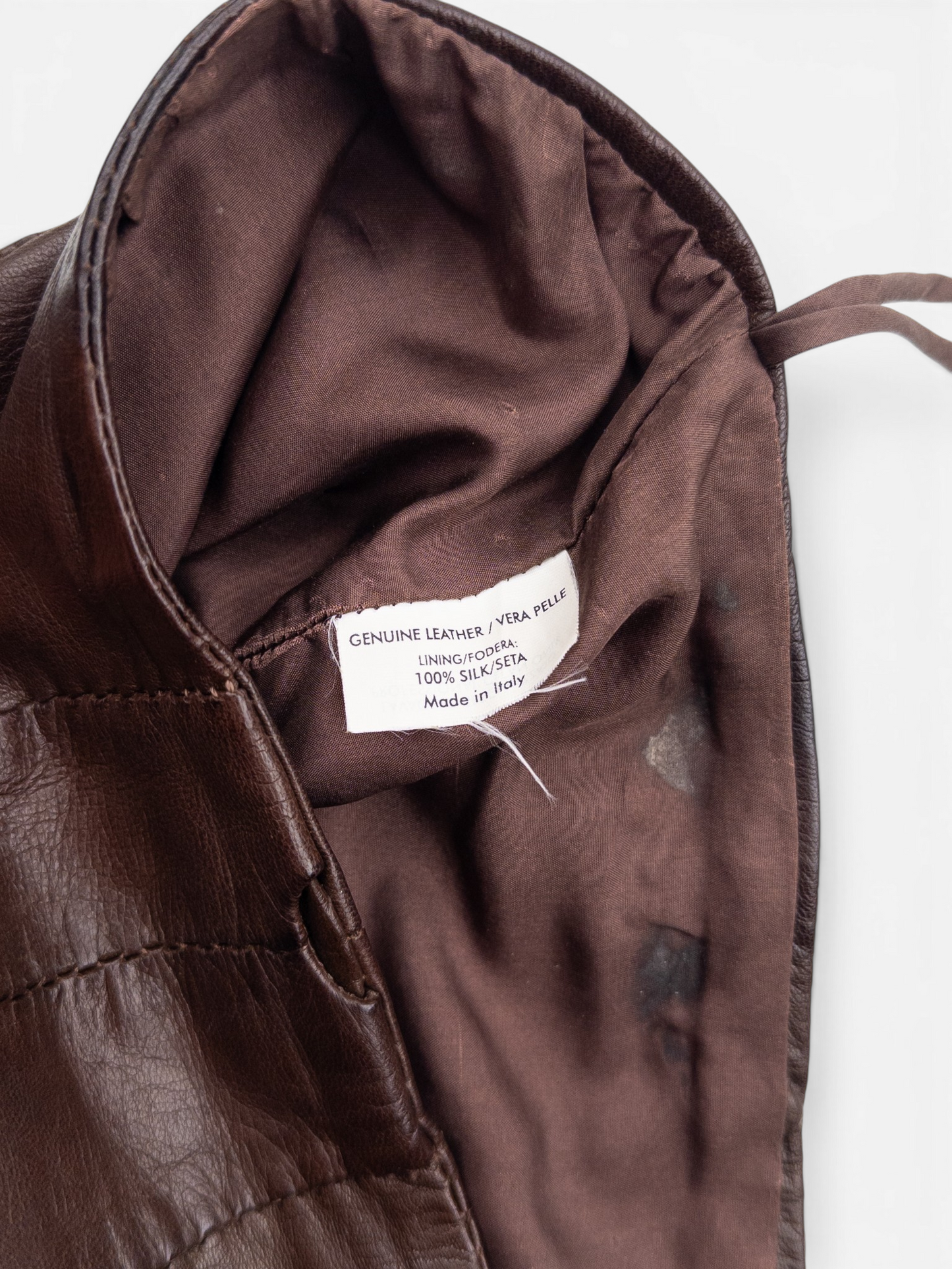 Yves Saint Laurent Rive Gauche by Tom Ford SS03 'Anatomic' Leather Ruffle Mermaid Skirt – lining and care label