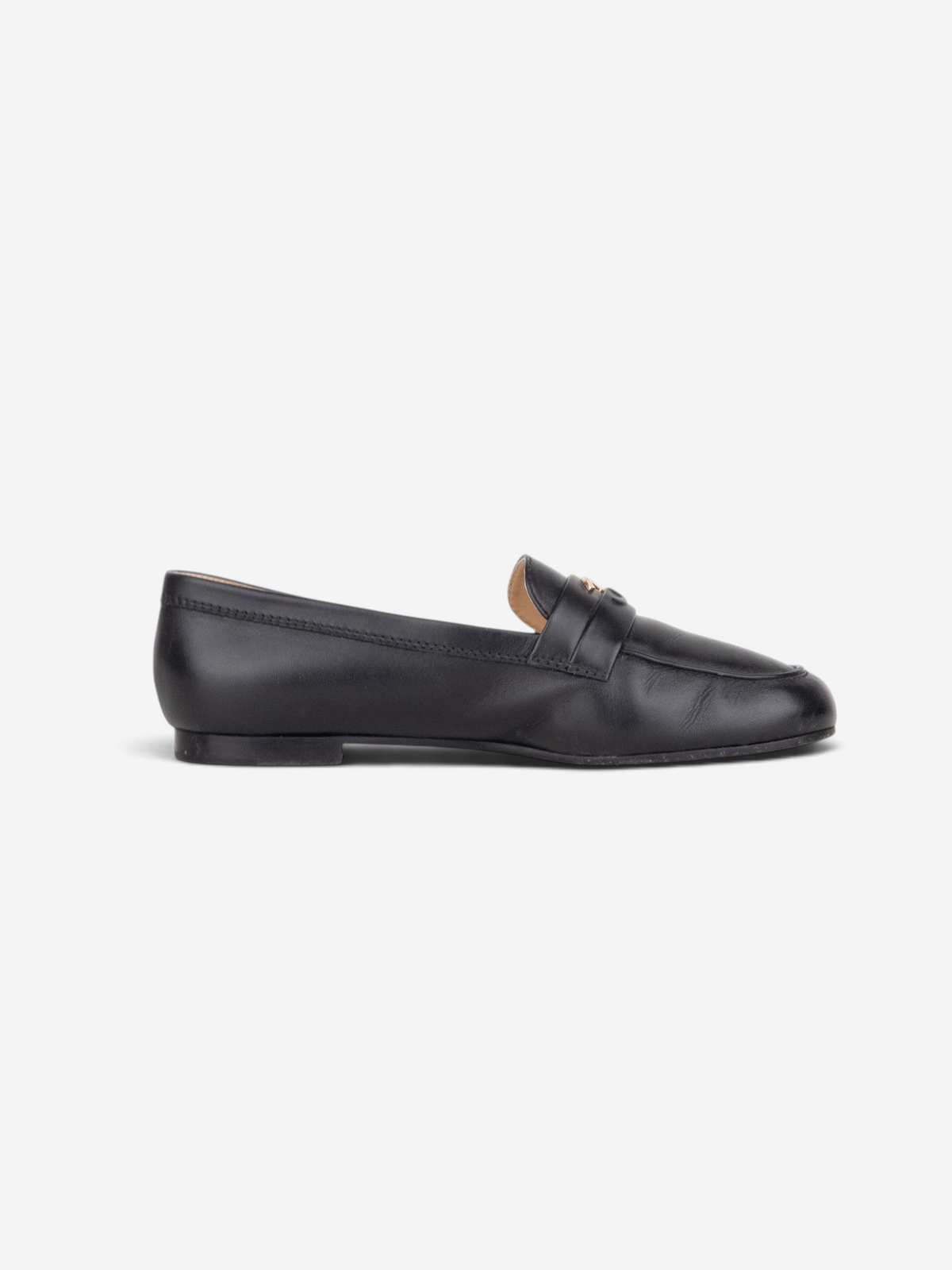 Chanel CC Logo Moccasin Penny Loafers – side profile
