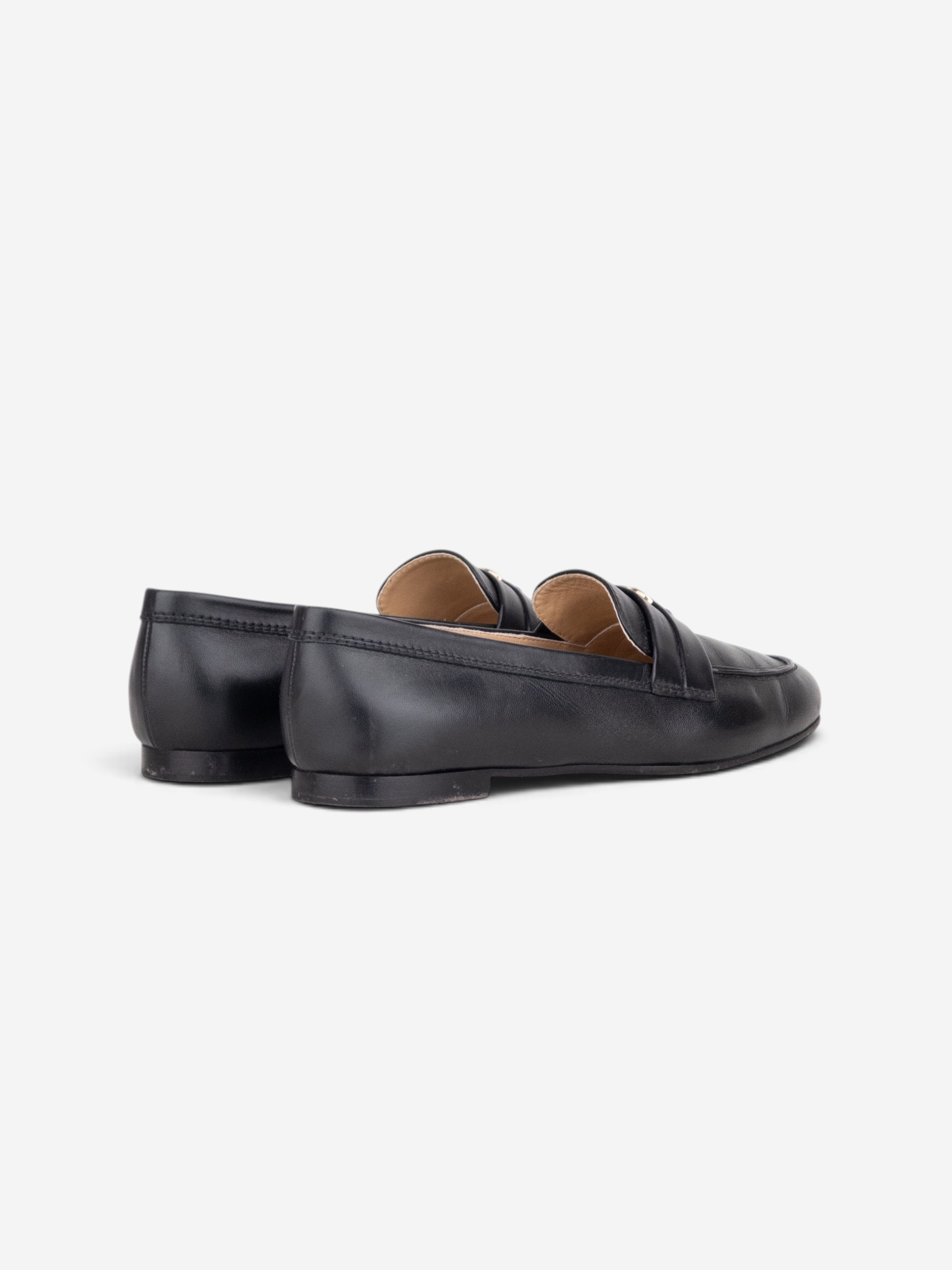 Chanel CC Logo Moccasin Penny Loafers – angled view