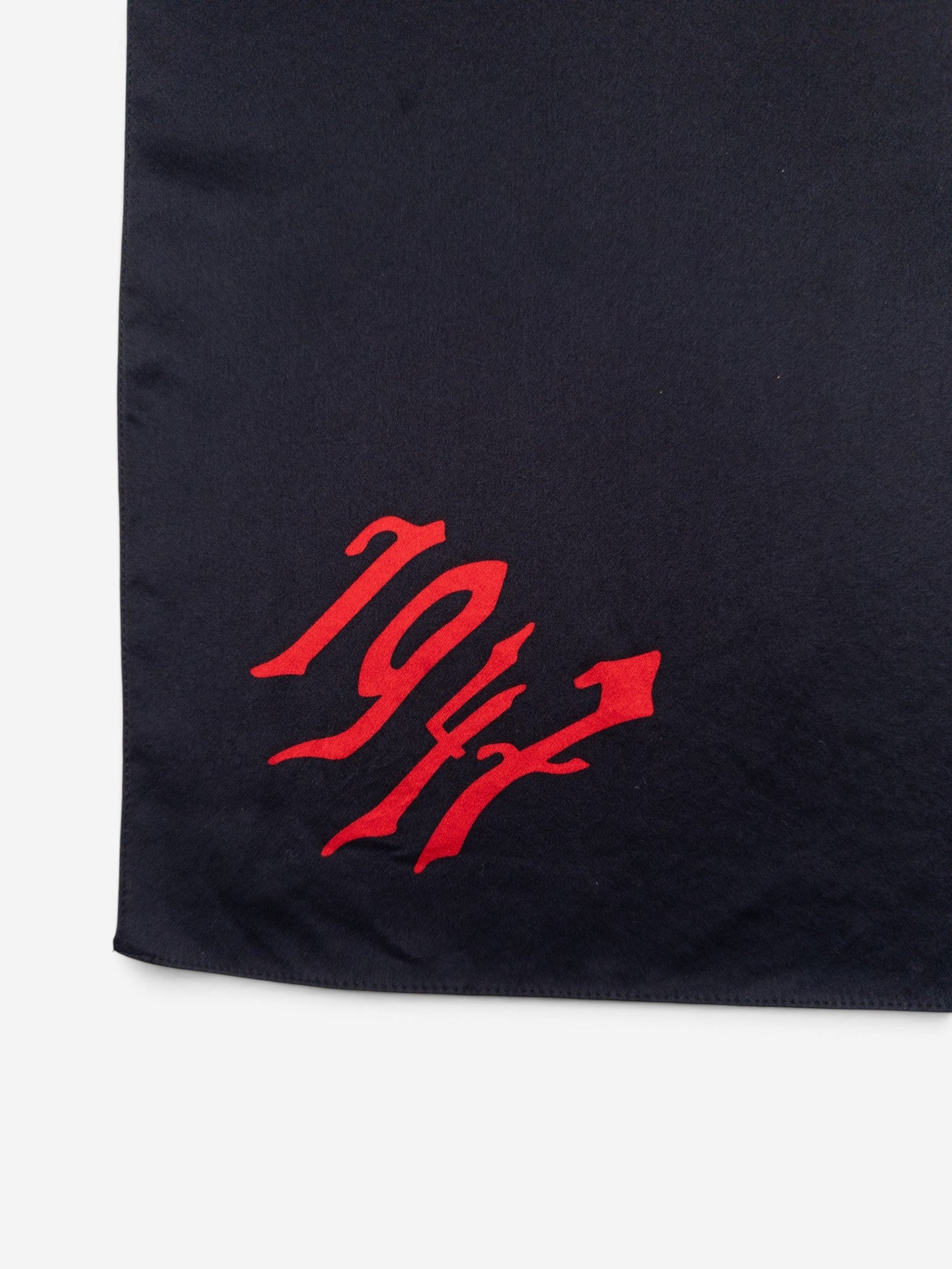 Dior by Galliano SS02 Chiffon Gothic Logo Neckerchief Scarf – 1947 print detail