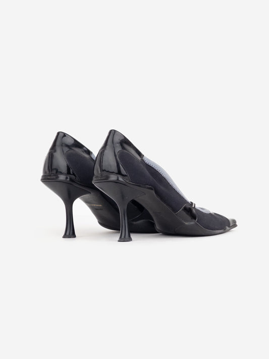 Prada SS00 Square-Toe Neoprene Mary-Jane Kitten Pump Heels – photo 3